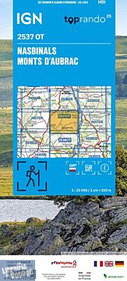 I.G.N - Carte au 1-25.000ème - TOP 25 - 2537 OT - Nasbinals - Monts d'Aubrac