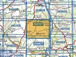 I.G.N - Carte au 1-25.000ème - TOP 25 - 2537 OT - Nasbinals - Monts d'Aubrac