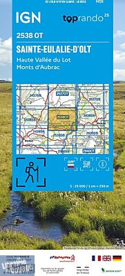 I.G.N - Carte au 1-25.000ème - TOP 25 - 2538 OT - Sainte-Eulalie-d'Olt - Haute vallée du Lot - Monts d'Aubrac