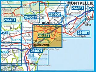 I.G.N - Carte au 1-25.000ème - TOP 25 - 2545 ET - Béziers