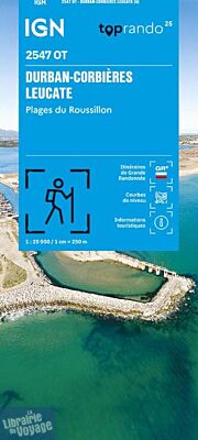 I.G.N - Carte au 1-25.000ème - TOP 25 - 2547 OT - Durban-Corbières - Leucate - Plages du Roussillon
