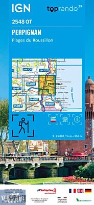 I.G.N - Carte au 1-25.000ème - TOP 25 - 2548 OT - Perpignan - Plages du Roussillon