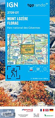 I.G.N - Carte au 1-25.000ème - TOP 25 - 2739OT - Mont Lozère - Florac - Parc national des Cévennes
