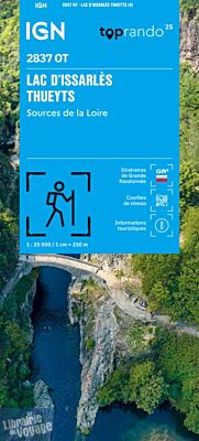 I.G.N - Carte au 1-25.000ème - TOP 25 - 2837OT - Lac d'Issarlès - Thueyts - Sources de la Loire