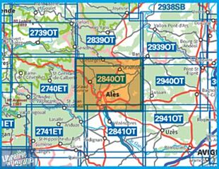 I.G.N - Carte au 1-25.000ème - TOP 25 - 2840 OT - Alès - La Grand-Combe - Saint-Ambroix