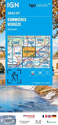 I.G.N - Carte au 1-25.000ème - TOP 25 - 2842 OT - Sommières - Vergèze - Quissac