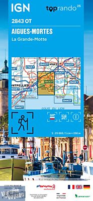 I.G.N - Carte au 1-25.000ème - TOP 25 - 2843 OT - Aigues-Mortes - la Grande-Motte