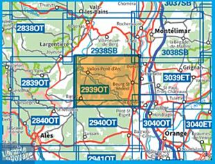 I.G.N - Carte au 1-25.000ème - TOP 25 - 2939 OT - Gorges de l'Ardèche - Bourg-Saint-Andéol - Vallon-Pont-d'Arc