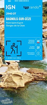 I.G.N - Carte au 1-25.000ème - TOP 25 - 2940OT - Bagnols-Sur-Cèze - Pont-Saint-Esprit - Gorges de la Cèze