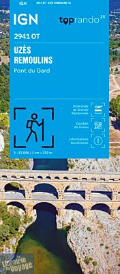 I.G.N - Carte au 1-25.000ème - TOP 25 - 2941 OT - Uzès - Remoulins - Pont du Gard