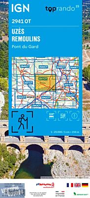 I.G.N - Carte au 1-25.000ème - TOP 25 - 2941 OT - Uzès - Remoulins - Pont du Gard
