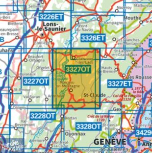 I.G.N - Carte au 1-25.000ème - TOP 25 - 3327OT - Saint-Claude - Lac de Vouglans - PNR du Haut Jura
