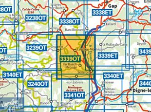 I.G.N - Carte au 1-25.000ème - TOP 25 - 3339 OT - Sisteron - Laragne-Montéglin - Montagne de Chabre