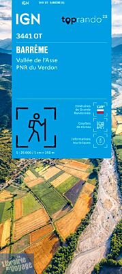 I.G.N - Carte au 1-25.000ème - TOP 25 - 3441OT - Barrême - Vallée de L'Asse - PNR du Verdon