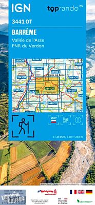 I.G.N - Carte au 1-25.000ème - TOP 25 - 3441OT - Barrême - Vallée de L'Asse - PNR du Verdon