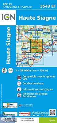 I.G.N - Carte au 1-25.000ème - TOP 25 - 3543 ET - Haute Siagne