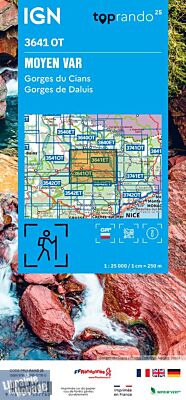 I.G.N - Carte au 1-25.000ème - TOP 25 - 3641 OT - Moyen Var - Gorges du Cians - Gorges de Daluis