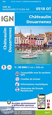 I.G.N - Carte au 1-25.000ème - TOP 25 - 518 OT - Châteaulin - Douarnenez