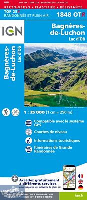 I.G.N - Carte au 1-25.000ème - TOP 25R - 1848 OTR - Bagnères de Luchon - Lac d'Oô - Résistante