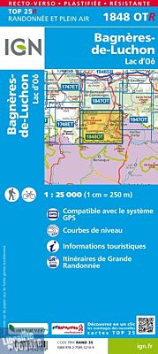 I.G.N - Carte au 1-25.000ème - TOP 25R - 1848 OTR - Bagnères de Luchon - Lac d'Oô - Résistante