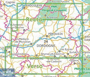 I.G.N - Carte série TOP 100 - n°D24 - Dordogne
