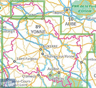 I.G.N - Carte série TOP 100 - n°D89 - Yonne