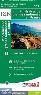 I.G.N - Carte Thématique ref.903 - Itinéraires de Grande Randonnée