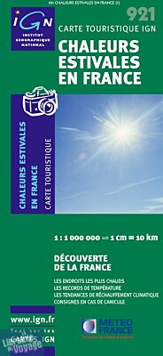 I.G.N - Carte Thématique ref.921 - Chaleurs estivales en France