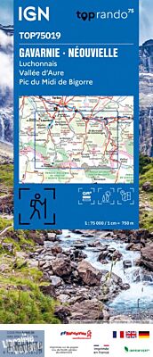 I.G.N - Collection Carte Top 75 n°19 - Gavarnie - Néouvielle - Luchonnais - Vallée d'Aure - Pic du Midi de Bigorre