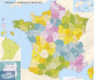 I.G.N - Poster - Carte murale plastifiée - France administrative