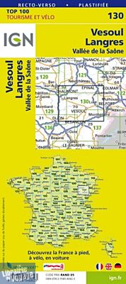 I.G.N Carte au 1-100.000ème - TOP 100 - n°130 - Vesoul - Langres - Vallée de la Saône