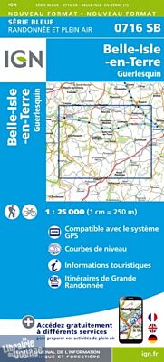 I.G.N Carte au 1-25.000ème - Série bleue - 0716 SB - Belle Isle en Terre - Guerlesquin