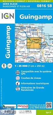 I.G.N Carte au 1-25.000ème - Série bleue - 0816 SB - Guingamp