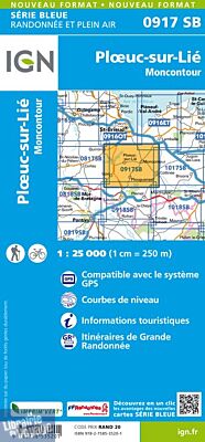 I.G.N Carte au 1-25.000ème - Série bleue - 0917 SB - Ploeuc sur Lié - Montcontour