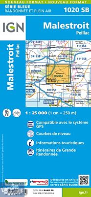 I.G.N Carte au 1-25.000ème - Série bleue - 1020SB - Malestroit - Peillac