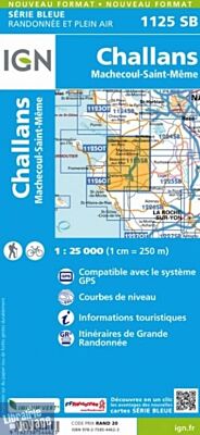 I.G.N Carte au 1-25.000ème - Série bleue - 1125 SB - Challans, Machecoul, Saint-Même
