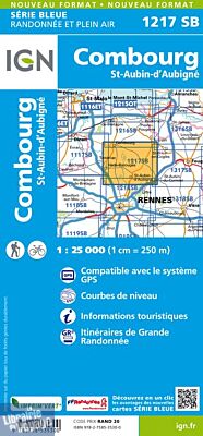 I.G.N Carte au 1-25.000ème - Série bleue - 1217 SB - Combourg - St Aubin d'Aubigné