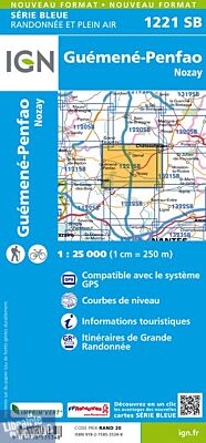 I.G.N Carte au 1-25.000ème - Série bleue - 1221 SB - Guéméné-Penfao - Nozay