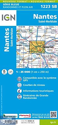 I.G.N Carte au 1-25.000ème - Série bleue - 1223SB - Nantes - Saint-Herblain