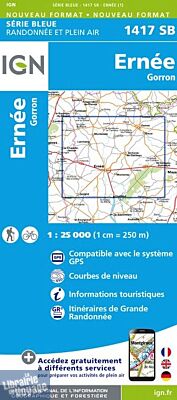 I.G.N Carte au 1-25.000ème - Série bleue - 1417 SB - Ernée - Gorron