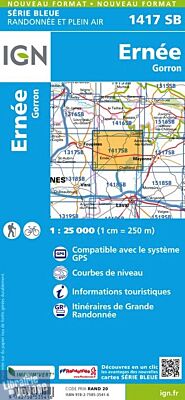 I.G.N Carte au 1-25.000ème - Série bleue - 1417 SB - Ernée - Gorron