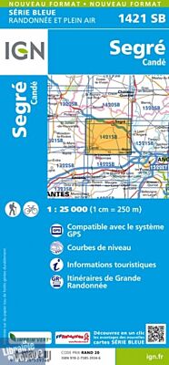 I.G.N Carte au 1-25.000ème - Série bleue - 1421 SB - Segré - Candé 