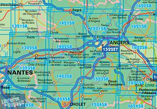 I.G.N Carte au 1-25.000ème - Série bleue - 1422 SB - Chalonnes-sur-Loire - Varades