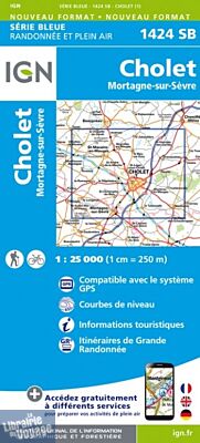 I.G.N Carte au 1-25.000ème - Série bleue - 1424 SB - Cholet - Mortagne-sur-Sèvre