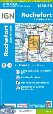 I.G.N Carte au 1-25.000ème - Série bleue - 1430 SB - Rochefort - Saint-Porchaire
