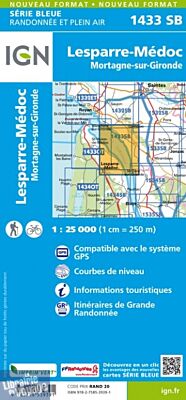 I.G.N Carte au 1-25.000ème - Série bleue - 1433 SB - Lesparre-Médoc - Mortagne-sur-Gironde