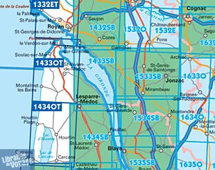 I.G.N Carte au 1-25.000ème - Série bleue - 1433 SB - Lesparre-Médoc - Mortagne-sur-Gironde