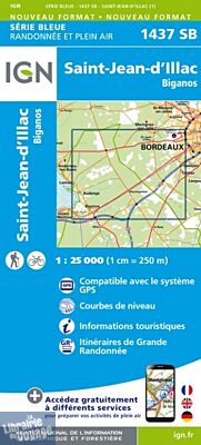 I.G.N Carte au 1-25.000ème - Série bleue - 1437 SB - Saint-Jean-d'Illac - Biganos