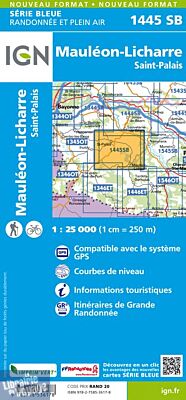 I.G.N Carte au 1-25.000ème - Série bleue - 1445 SB - Mauléon-Licharre - Saint-Palais