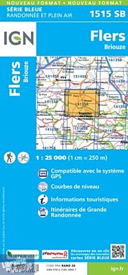 I.G.N Carte au 1-25.000ème - Série bleue - 1515 SB - Flers - Briouze